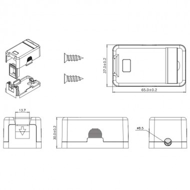 Logilink NK4022Caja Superficie para 1 conector tipo Keystone | Marlex Conexion