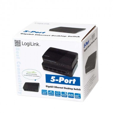 Logilink NS0105 - Switch Gigabit 5 puertos 10/100/1000 Sobremesa Negro