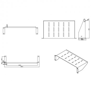 Logilink SF2C35B - Bandeja Colgante 19'' 2U Fondo 250 Negra | Marlex Conexion