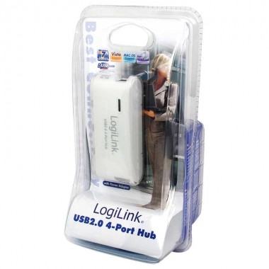 Logilink UA0086 - Hub USB 2.0 de 4 Puertos,Blanco | Marlex Conexion