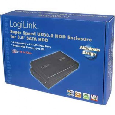 Logilink UA0107 - Caja Externa 3,5" Aluminio. Hdd Sata - USB 3.0, Negra