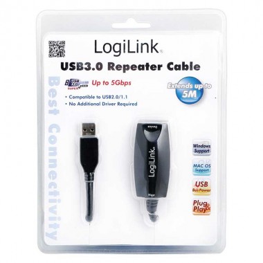 Logilink UA0127 - 5m Cable Amplificador USB 3.2 (Gen1) 5 Gbps, USB A - USB A