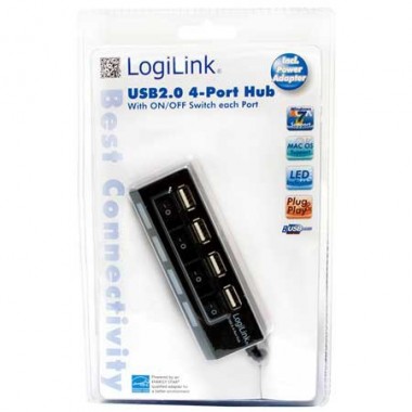 Logilink UA0128 - Hub USB 2.0 4 Puertos con Interruptor en cada puerto