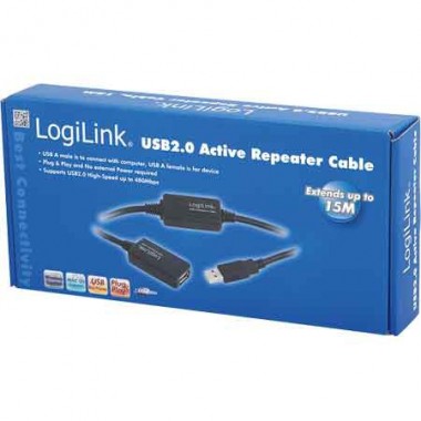 Logilink UA0145 - Cable Amplificador USB 2.0 (15m) | Marlex Conexion