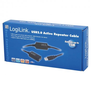 Logilink UA0146  - Cable Amplificador USB 2.0 (20m) | Marlex Conexion     