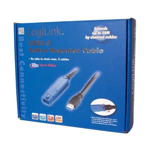 Logilink UA0177 - 10m Cable Amplificador USB 3.2 (Gen1) 5 Gbps, USB A - USB A