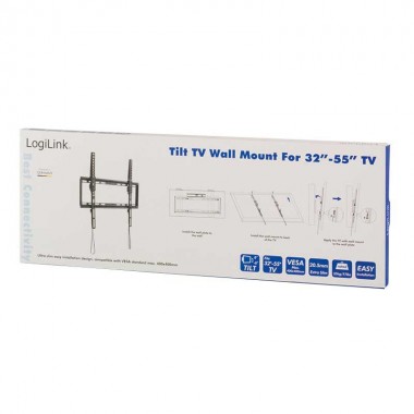 Logilink BP0010 - Soporte TV de Pared, inclinación -8º/0º, 32-55'', 35 kg