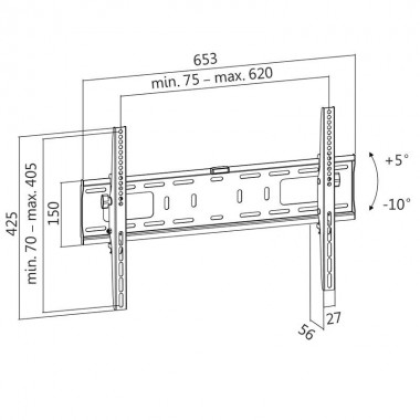 logilink BP0018 - Soporte TV de Pared, inclinación -10º/+5º, 37-70'', 50 kg