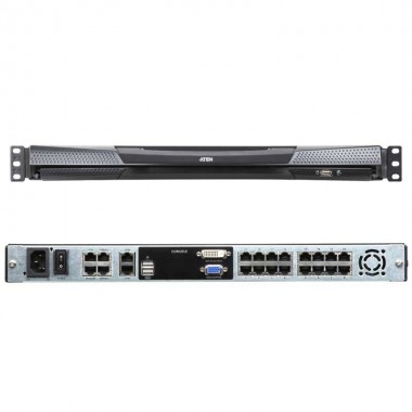 Aten KL1116VN - KVM Cat 5e/6 LCD 19'' de 16 Puertos, Sobre IP de 2 buses, Dual Rail, para Rack 19'' 