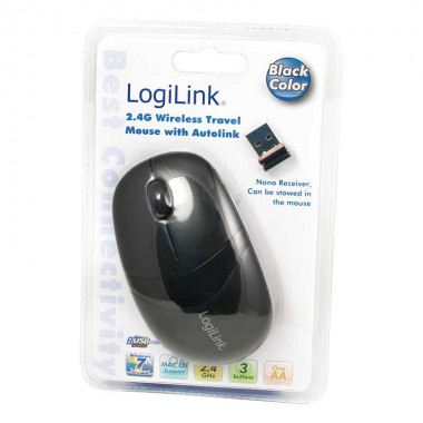 Logilink ID0069 - Ratón Wireless 2.4 Ghz, 3 Botones, Negro | Marlex Conexion