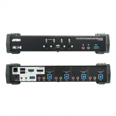 Aten CS1924M - KVM de 4 Puertos MST USB 3.0 DisplayPort 1.2, 4K