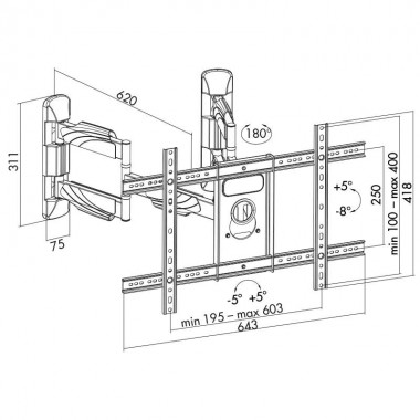 Logilink BP0047 - Soporte TV para esquina de Pared 