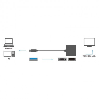 Logilink UA0234 - Conversor USB 3.0 a HDMI-VGA
