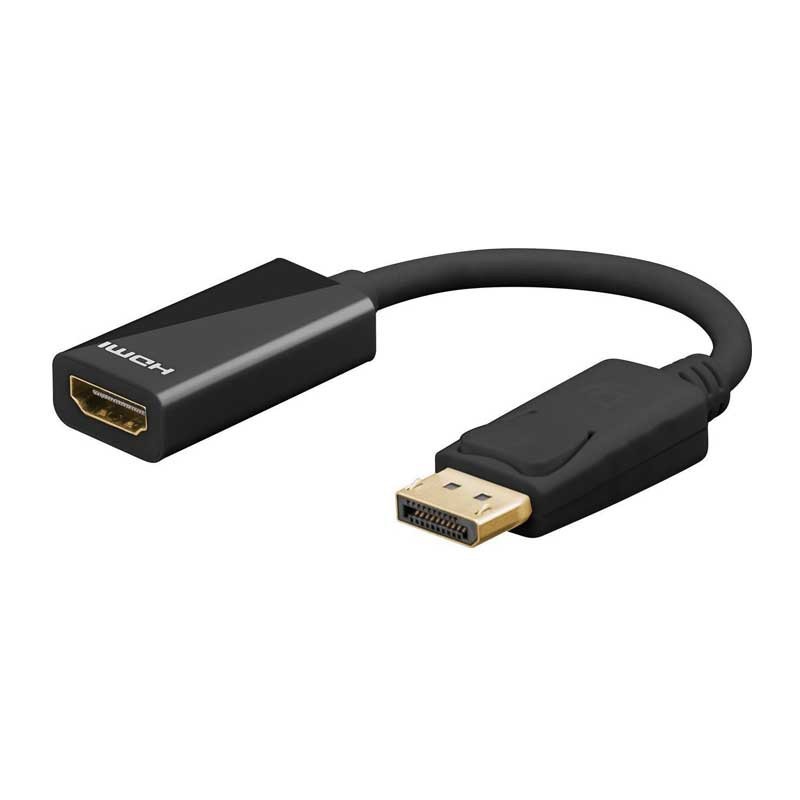 21202-1N - Cable conversor DisplayPort 1.2 Macho a HDMI Hembra color Negro