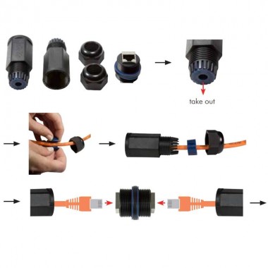 Logilink NP0080 - Acoplador para Exterior RJ45 Cat6 Apantallado