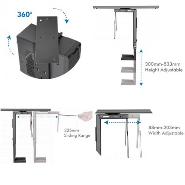 Soporte bajo mesa aisens mpc03-201 para pc/ hasta 10kg - Depau