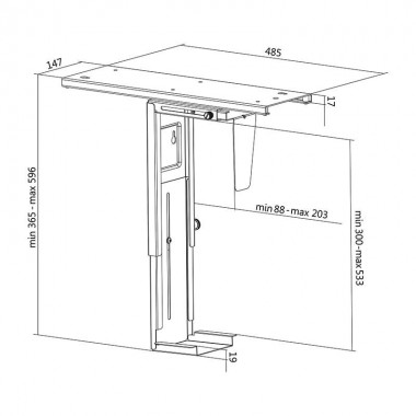 Logilink EO0004 - Soporte CPU bajo mesa ajustable, Giratorio, Deslizable | Marlex