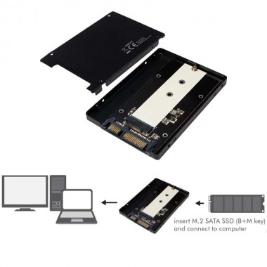 Logilink AD0019 - Conversor adaptador M.2 SSD NGFF Sata III a Sata SSD de 2.5''