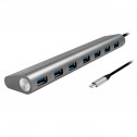Logilink UA0310 - Hub USB-C 3.1 de 7 puertos USB 3.0 tipo A, Aluminio, Gris