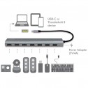 Logilink UA0310 - Hub USB-C 3.1 de 7 puertos USB 3.0 tipo A, Aluminio, Gris