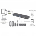 Logilink UA0312 - Hub USB-C Ultra plano de 3 puertos USB 3.0 tipo A con lector de tarjetas, Negro