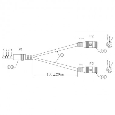 Logilink CA0021 | 15cm Cable Adaptador Jack 3,5 M (4pin) 2 Jack 3,5 H | Marlex Conexion