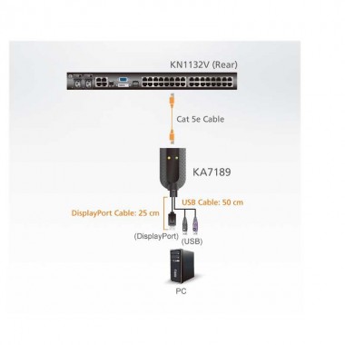 Aten KA7189 - Adaptador KVM USB-DisplayPort a Cat5e/6 (Virtual Media)