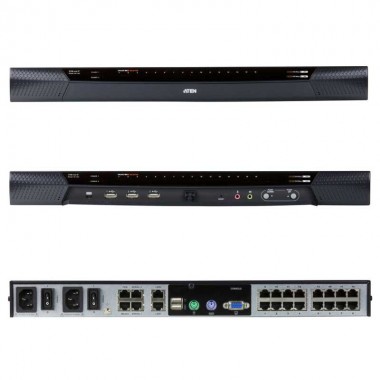 ATEN KN1116VA - KVM Cat 5e/6 de 16 Puertos sobre IP de 2 buses con Audio y Virtual Media