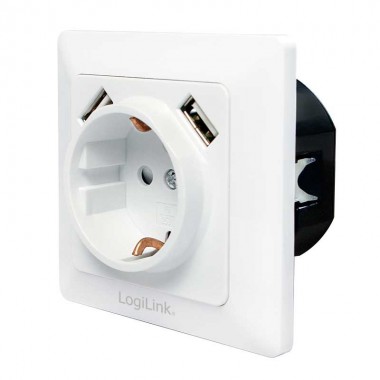 Logilink PA0162 | Enchufe 220V y 2 Tomas de corriente USB | Marlex