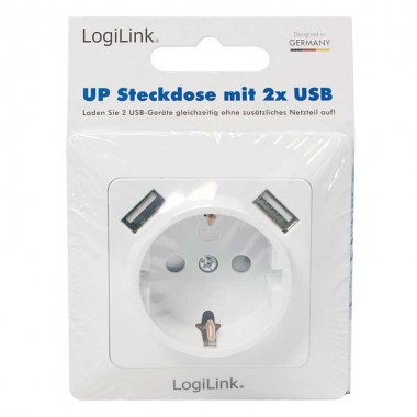 Logilink PA0162 | Enchufe 220V y 2 Tomas de corriente USB | Marlex