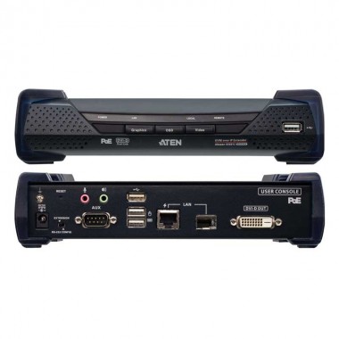 Aten KE6912R - Receptor KVM USB DVI-D (2K x 2K) sobre LAN, PoE