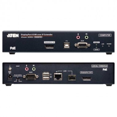 Aten KE9952T - Transmisor KVM USB-DisplayPort 4K con Audio y RS232 sobre LAN con POE