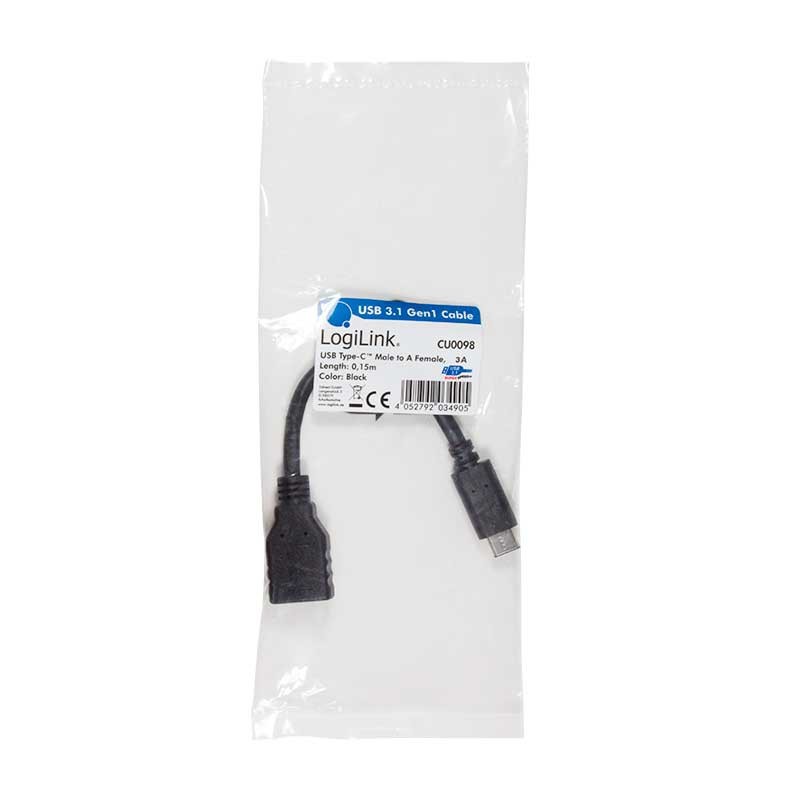 LogiLink CU0038 Cavo USB 3.0 1 Metro – Nero, Doppia Schermatura, Ad Alta Velocità