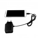 Logilink PA0157 - Cargador USB con cable Micro USB mas 2 puertos USB, 10.5 W, Negro