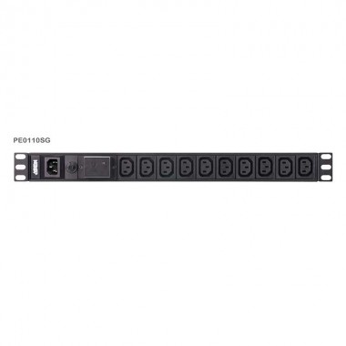 Aten PE0110SG - PDU Básica 1U de 10 Tomas C13, con protección sobretensión,10A