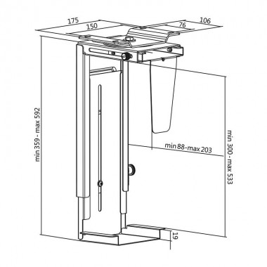 Logilink EO0005 - Soporte CPU bajo mesa o fijacion en Pared, Giratorio