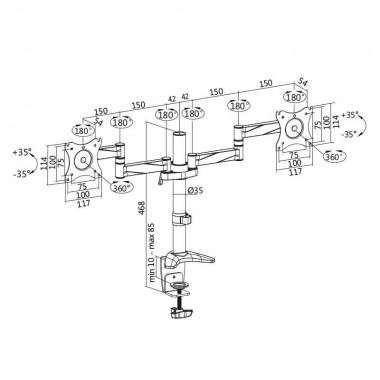 Logilink BP0077 - Soporte Dual de Mesa, 13-27' | Marlex Conexion