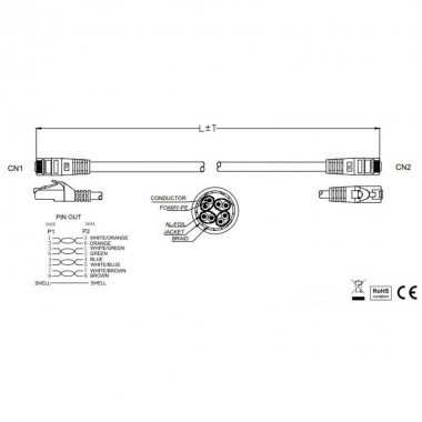 Logilink CQ2029X - 10m Latiguillo RJ45 Cat. 6 S/FTP COBRE PIMF LSZH CROSSOVER Gris