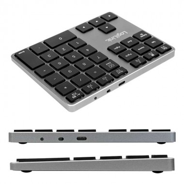 Logilink ID0187 | Teclado Numerico Bluetooth, 35 teclas, aluminio