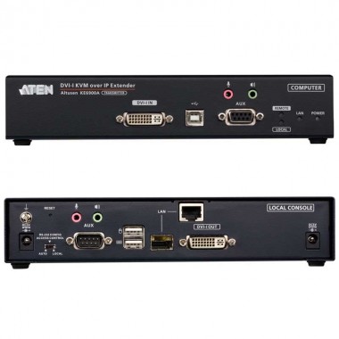 Aten KE6900AT - Transmisor KVM USB-DVI-I con Audio y RS232 sobre LAN