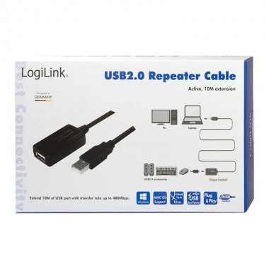 Logilink UA0143 - Cable Amplificador USB 2.0 (10m) | Marlex Conexion