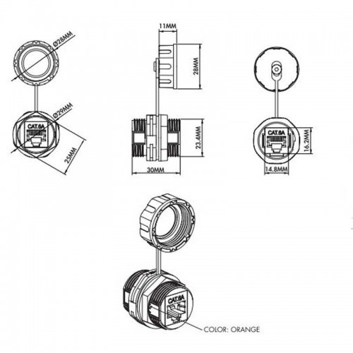 Logilink NP0083 - Acoplador RJ45 Cat.6A para exterior (Hembra-Hembra)