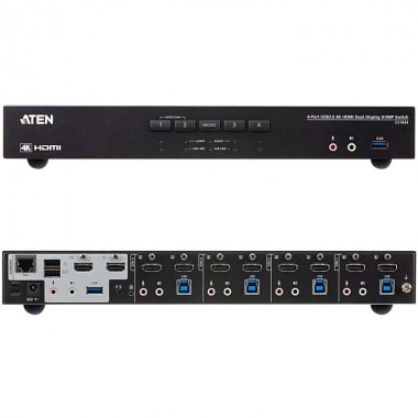 Aten CS1844 - KVM de 4 Puertos USB 3.0 HDMI 4K Dual View - Marlex Conexion