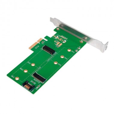 Loligink PC0083 - Tarjeta PCI Express dual M.2 para SSD SATA y PCIe SATA