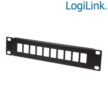 Logilink ACT108 - Patch Panel vacio de 10 puertos para armario de 10” , Negro