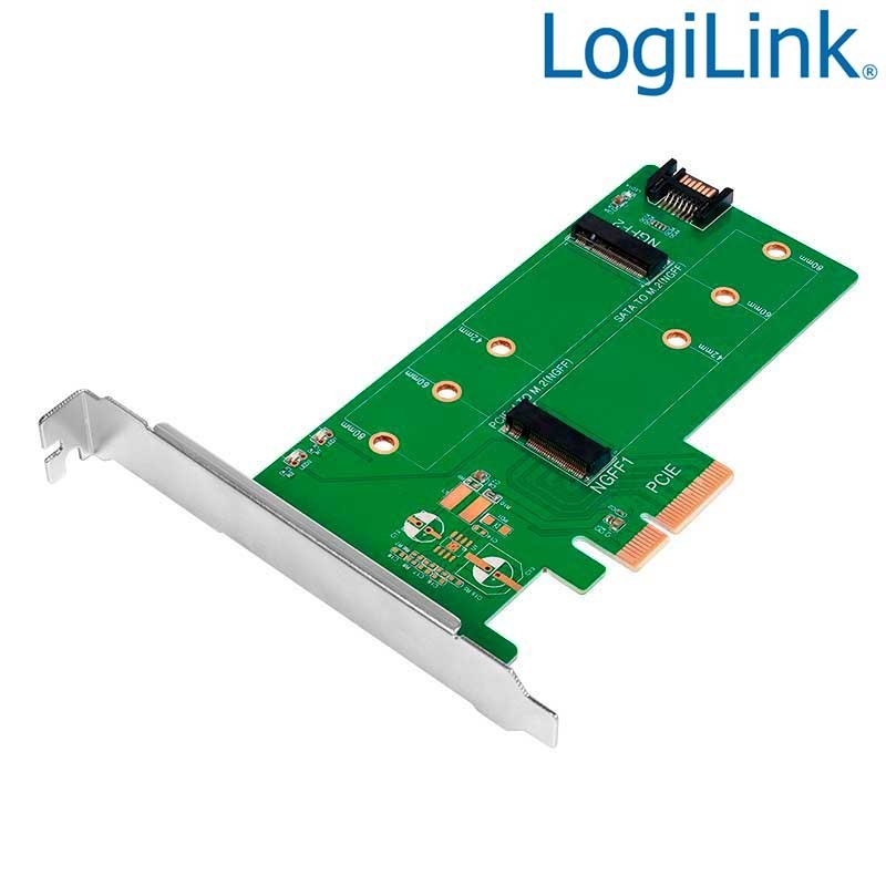 Loligink PC0083 - Tarjeta PCI Express dual M.2 para SSD SATA y PCIe SATA