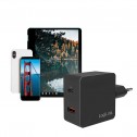 Logilink PA0220 - Cargador USB de Pared USB-C PD y USB-A QC,18W, Negro