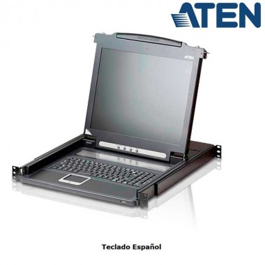 Consola LCD 17" VGA para Rack 19'' Touch Pad, Teclado Español Aten CL1000M