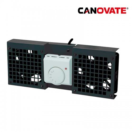 Canovate FAW102B - Unidad de ventilador para armarios de pared , 2 ventiladores, negro