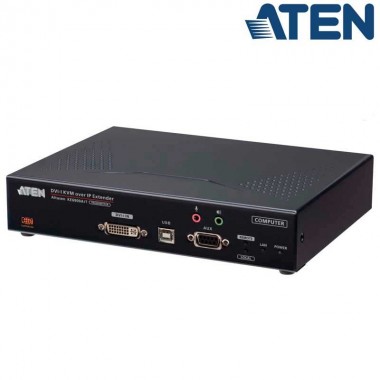 Transmisor de KVM USB-DVI-I con Audio y RS232 sobre LAN y acceso a Internet Aten KE6900AiT